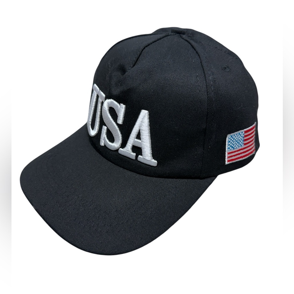 USA #45 black white embroidery hat cap adjustable one size
